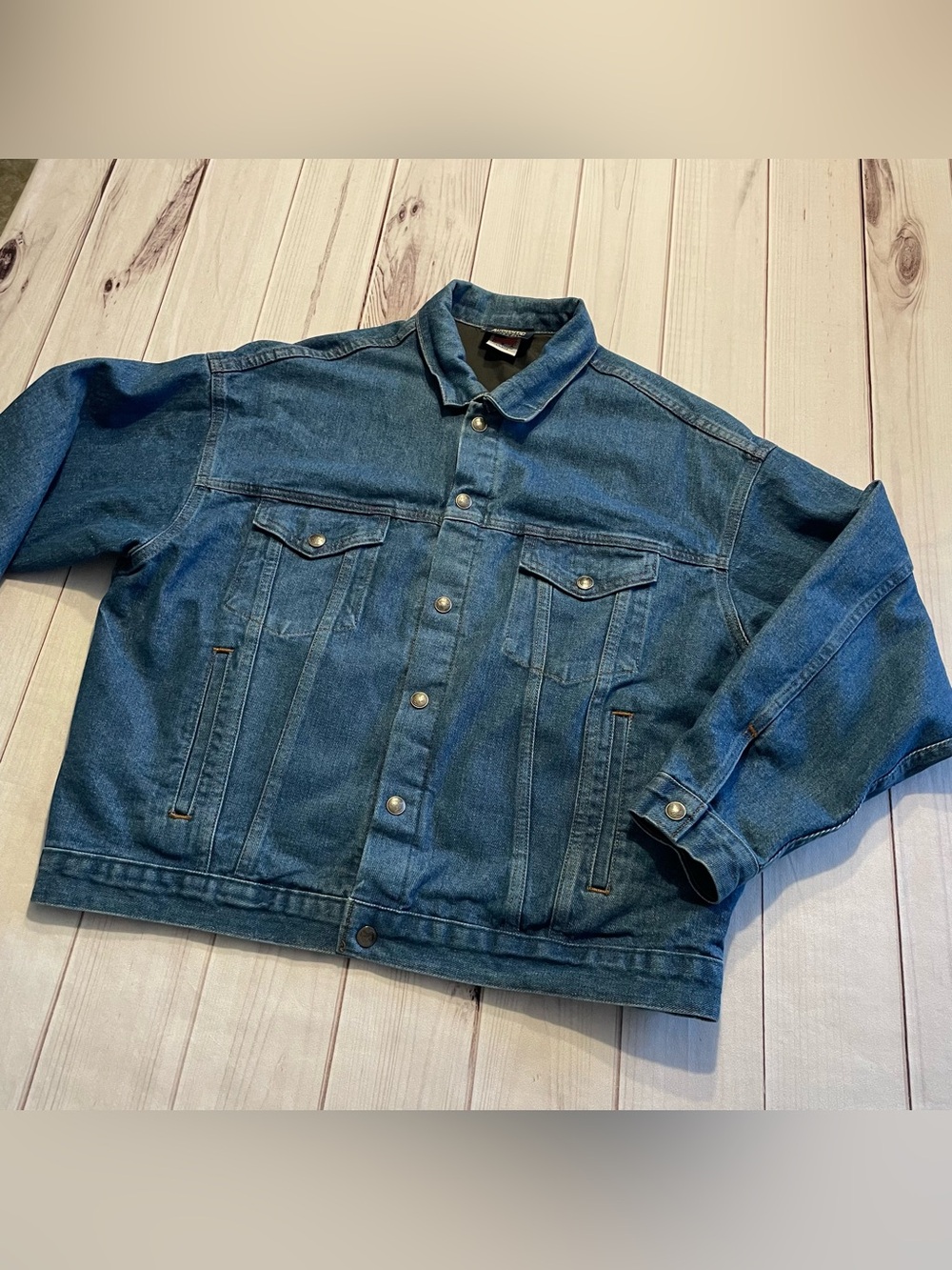 VTG Authentic NRA Gear Denim Jacket Mens Large Heavy Concealed Carry MADE IN USA